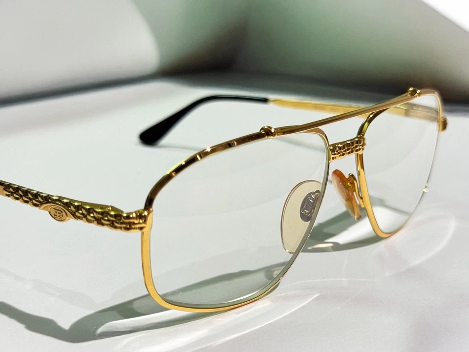 Marcos de gafas dorados vintage Ettore Bugatti EB504 0301 59□15 140 hechos en Italia Foto 1 de 4