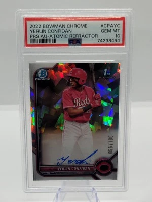 Yerlin Confidan 2022 Bowman Chrome 1st Atomic Refractor On-Card Auto /100 PSA 10 - Image 1 of 3