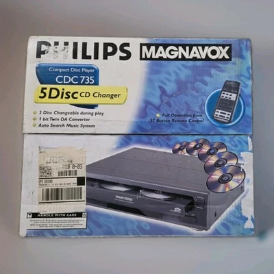 Philips Magnavox CDC735 5-Disc CD Changer – Brand New / In Box Rare Complete 🎶✨ - Image 1 of 4