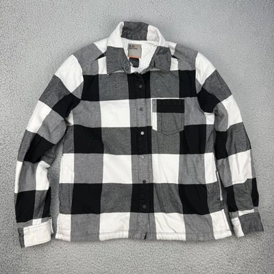 5.11 Tactical Flannel Shirt Jacket Mens Small Sherpa Lined Buffalo Plaid Black - Image 1 of 4