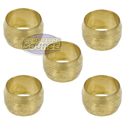 5 Pack 1/2" Compression Sleeve Solid Brass Ferrule for 1/2" Compression Tubing - Image 1 of 4