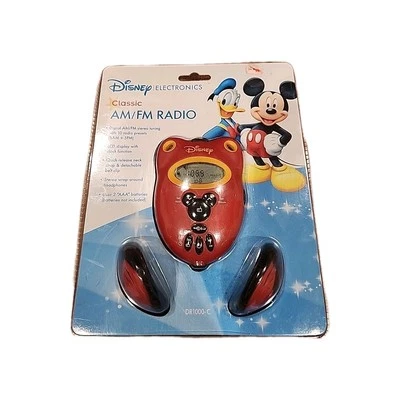 Disney Store 2003 Clásico AM/FM Radio Portátil con Auriculares DR1000-C NUEVO Foto 1 de 4