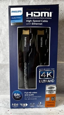 Philips 6' Elite Premium High-Speed HDMI Cable with Ethernet,  4K@60Hz - Braided - Image 1 of 2