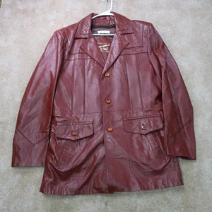 Chaqueta Abrigo Sobre Cuero Coñac Años 70 Para Hombre 44L COLECCIÓN DORADA por RAFFAELO - Imagen 1 de 12