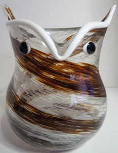 Vintage Murano?? Handblown Art Glass Owl Vase - Picture 1 of 7