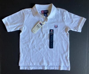 NWT Ralph Lauren CHAPS Boys Size 4 4T White Short Sleeve Pique Logo Polo Shirt - Picture 1 of 1