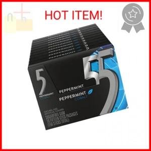 5 GUM Peppermint Cobalt Sugar Free Chewing Gum Bulk, 15 Sticks (Pack of 10) - Picture 1 of 2