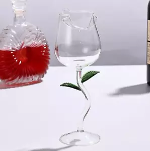 Rose-Shaped Red Wine Glasses | Clear Rose Leaves | 150ml| Wine Glass - Picture 1 of 2