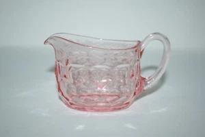 Vintage Duncan Miller Georgian Oval Pink Depression Glass Creamer Etched Flower - Picture 1 of 7
