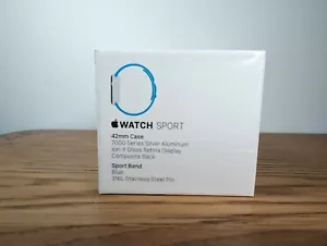 Apple Watch 1st Generation 42mm A1554 Blue Sport NEW SEALED RARE - Picture 1 of 4