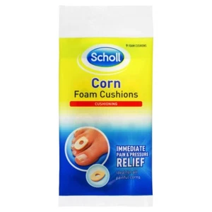 SCHOLL CORN FOAM CUSHIONS 9 PADS Pain Relief Sensitive Feet - Picture 1 of 1
