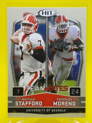 Matthew Stafford & Knowshon Moreno 2009 Sage Hit Teammates #56 Rookie Card - Image 1 of 4