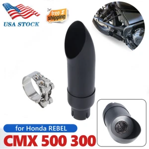 Exhaust Baffle Shorty Muffler Tip Black For Honda Rebel CMX300 CMX500 2017-2024 - Picture 1 of 12