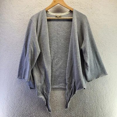 Cárdigan suéter Lilla P frente abierto para mujer grande gris informal mezcla de algodón Foto 1 de 4