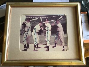 WILLIE MAYS, JOE DiMAGGIO, MICKELY MANTLE AND DUKE SNIDER SIGNED PHOTO - 7.5X9.5