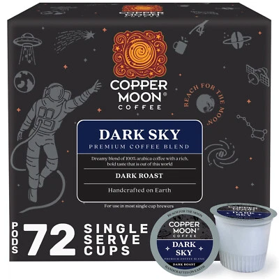 COPPER MOON COFFEE K-CUPS DARK SKY BLEND, 72 COUNT