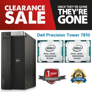 Dell Precision T7810 32-Core 2x E5-2683v4 64GB DDR4 Nvidia Quadro K4000 3.00 GHz - Picture 1 of 11