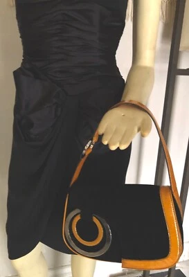 Bolsa de mão Baldinini de camurça e couro envernizado  - Imagem 1 de 4