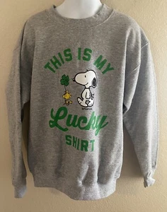 Kids Snoopy St. Patrick’s Day Sweatshirt NWT Size S  - Picture 1 of 2