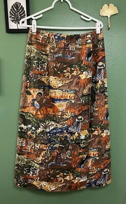 VTG RUFF HEWN Skirt SIZE 12 Cotton Twill Wrap Maxi USA MADE - Изображение 1 из 4