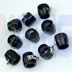 AN8 8AN AN8 Fuel Hose Line Clamp Finisher Adapter HEX Finishers 10PCS BLK - Picture 1 of 6