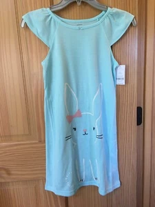 New Carter's Bunny Nightgown Nightshirt Girls Blue 6-7,8-10,12-14 - Picture 1 of 1