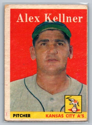 1958 Topps Baseball Card Alex Kellner Kansas City Athletics #3 GD-VG - Image 1 of 2