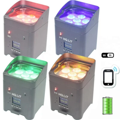 6*18W 6 in 1 Wireless DMX IR Battery Wifi Led smart dj Par 4pcs stage uplighting - Image 1 of 4