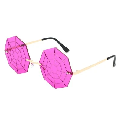 Gafas de sol redondas geométricas para hombre y mujer - tela de araña tonos tintados de colores Foto 1 de 4