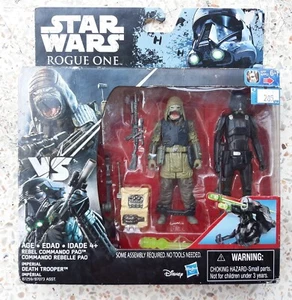 Star Wars Rouge One REBEL COMMANDO PAO + IMPERIAL DEATH TROOPER Hasbro Figures - Picture 1 of 3