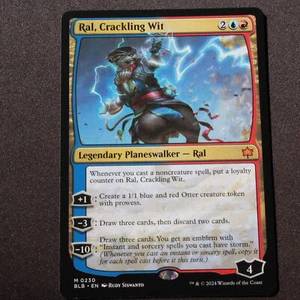 Ral, Crackling Wit Magic The Gathering Bloomburrow Mythic 230 casi nuevo - Imagen 1 de 6