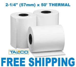 HYPERCOM ICE4000 2-1/4" x 50' THERMAL RECEIPT PAPER - 50 ROLLS ~FREE SHIPPING~ - Picture 1 of 1