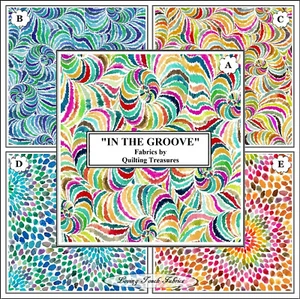 QUILTING TREASURES, "IN THE GROOVE", SWIRLS, STARBURST, FABRICS, PRICED @ 1/2 YD - Picture 1 of 7