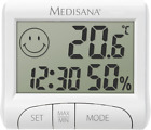 Medisana HG 100 digitales Hygrometer Thermometer Luftfeuchtigkeit Uhrzeit wei