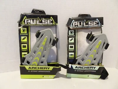 Lot of 2 Pulse Archery By Allen 2-Strap Bow Archery Armguard Adjustable Gray - Image 1 of 3