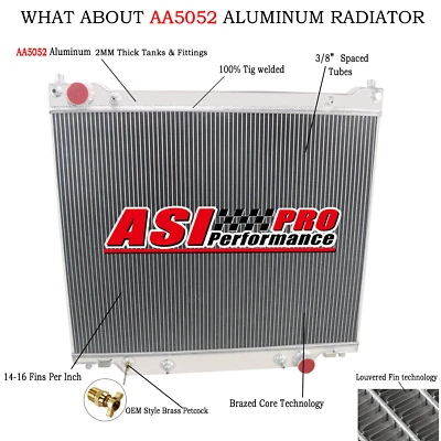 4 Row Aluminum Radiator Fit 1997-2014 Ford E150 E250 E350 E450 5.4L-7.3L NEW - Image 1 of 4