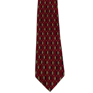Liberty Of London Neck Tie Men's One Size Red Printed Made in USA Career - Picture 1 of 7