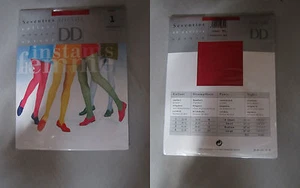 Medias Opacas Rojo Amapola Fantasía Dorado T1 Fabricado En Francia - Imagen 1 de 1