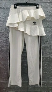 New Adidas J KOO Originals Track Pant Detail Ruffle Skirt White Size Small - Picture 1 of 6