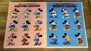MICKEY & MINNIE MOUSE - set of 2 - original CANVAS mounted Art