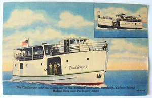 Vintage Neuman Boat Lines "Challenger" Kelleys Island Postcard Sandusky Ohio - Picture 1 of 2