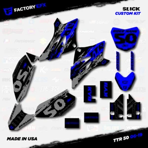 Gray & Blue Slick Racing Graphics kit fits 2006-2025 YAMAHA TTR50 TTR 50 06-25 - Foto 1 di 5