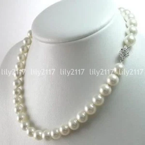 Beautiful 8mm White Shell Pearl round beads Jewelry Necklaces 18/25/36/50'' - Picture 1 of 7