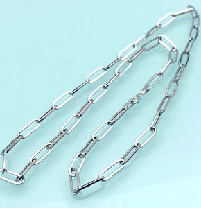 45 cm Halskette  750  Weißgold  18 KT *Paperclip* Kette Damen Herren Unisex👍WOW - Bild 1 von 5