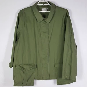 Chaqueta de Carga Asos Talla 24 Ejército Verde Mujer Botones Frontal L/S 100% Algodón - Imagen 1 de 8