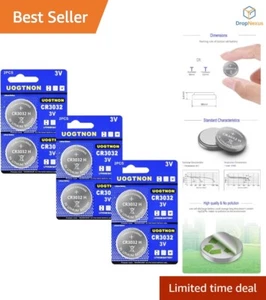 Versatile CR3032 Lithium Battery 6-Pack - Perfect for Watches, Remotes, Cameras - Picture 1 of 6