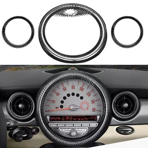Borde de cuadro de velocímetro 3 piezas para Mini Cooper R54 R55 R56 2006-2013 fibra de carbono - Imagen 1 de 3