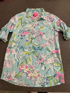 Lilly Pulitzer Girls Dress youth size med 3/4 sleeve preppy tropical - Picture 1 of 3
