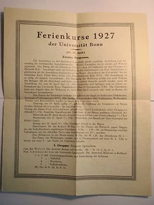 Ferienkurse 1927 der Universität Bonn - Zweites Programm 19.-23. April - Picture 1 of 2