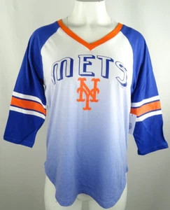 Camiseta gráfica con cuello en V para mujer New York Mets MLB G-III - Imagen 1 de 7